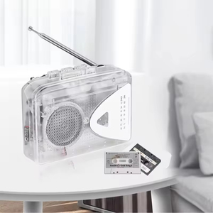 Lecteur de cassette portable personnalisé en usine, récepteur radio AM FM, coque transparente, design rétro, idéal comme cadeau pour étudiant - Product Image 2