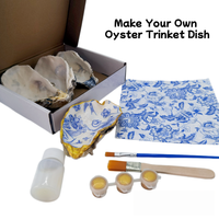 Fournitures d'atelier d'art : Kit de découpes en coquilles d'huîtres dorées de qualité commerciale pour ateliers d'art, détaillants de boutiques de cadeaux et clubs de bricolage