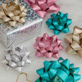12ct <b>Gift</b> <b>Bows</b> Splendor Jewels Silver Glitter Finish <b>Gift</b> Star Ribbon <b>Bow</b> - Product Image 6