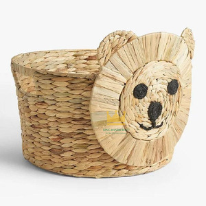 New Collection Eco-friendly Water Hyacinth Lion Shape Storage <b>Basket</b> Laundry <b>Basket</b> <b>Cheap</b> price from Vietnam - Product Image 1