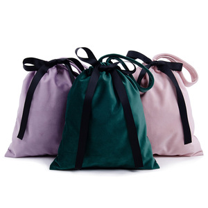 Minimalist Velvet Drawstring Bag <b>Medium</b> Capacity Blank Customizable Cosmetic Storage Travel Portable <b>Case</b> Zhejiang Origin - Product Image 4