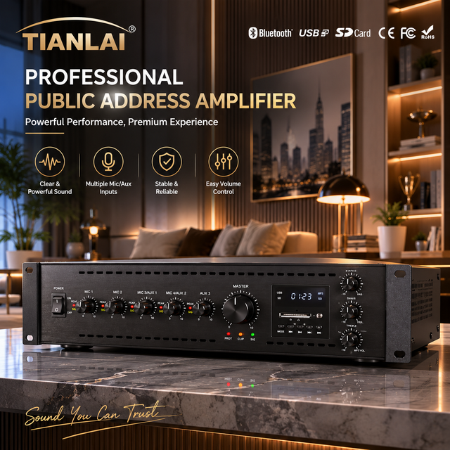 L-9120AT Six-zone Constant Voltage Power Amplifier with Bluetooth USB FM SD for PA System 120W Hub Independent Audio Control