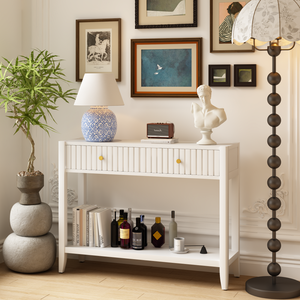Consolle con cassetti, alta 29,53 pollici, stretta, in legno, scaffale portaoggetti per ingresso/corridoio - Product Image 1