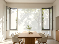 Fenêtre à battant en aluminium à rupture de pont thermique, insonorisée et isolante, conforme aux normes canadiennes, pour balcon extérieur de maison