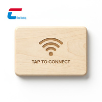 Etiqueta NFC de Madera de Bambú Personalizada NTAG 213, Tarjeta WiFi con Conexión por Contacto, Etiqueta NFC de Madera Ecológica