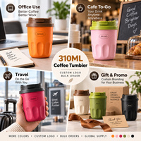 Kingze Özel Logo 310ml Mini Seyahat Kupası Sızdırmaz Paslanmaz Çelik 316 Kahve Bardağı Ev Ofis Kafe İçin