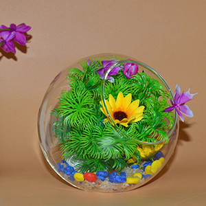 Home Decor Accessories BPA Free Handmade <strong>Clear</strong> Transparent Hydroponic Ball Shaped High Borosilicate Glass Round <strong>Vases</strong> for Flower - Product Image 5