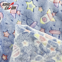 Kingcason 100% polyester, tissu lumineux de haute qualité, brillant des deux côtés dans le noir, pour vêtements, pyjamas, couvertures, textiles de maison