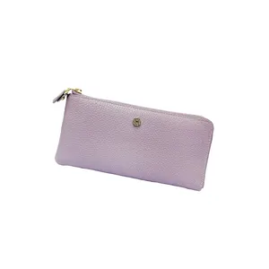 Pochette da donna in pelle di mucca Unisex lunga con Slot Multi-Card impermeabile portamonete e fermasoldi