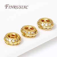 Séparateurs de perles métalliques en laiton plaqué or 18 carats Zircon pour la fabrication de bijoux à bricoler soi-même Accessoires pour composants de bijoux