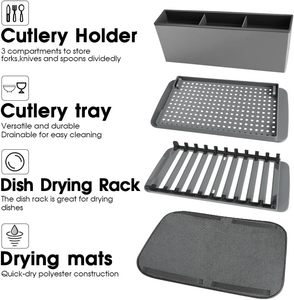 Newly Multifunctional Plastic PP Foldable <b>Kitchen</b> Dish <b>Drying</b> Rack <b>Mat</b> - Product Image 4