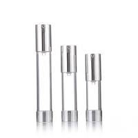 Emballage cosmétique liquide vide en plastique or argent Bouteilles à pompe de lotion sans air pour soins de la peau sérum crème visage shampooing