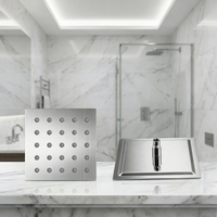 Pommeau de douche carré écologique de 4 pouces en nickel brossé, acier inoxydable 304, réglable à 360°, haute pression, jet supérieur moderne