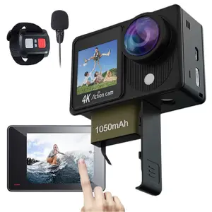 Fabrik Großhandel 4K/30fps wasserdichte Helm Sport kamera 2 Zoll Dual Screen Mini Unterwasser 40M HD-Videokameras EIS Action Cam