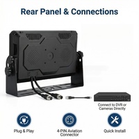 Monitor LCD Inteligente T-WIN de 7 Pulgadas para Camión, AHD 1080P, Pantalla para Cámara de Reversa, DVR de 2/4 Canales, 1 Año de Garantía, Conector de Aviación de 4 Pines