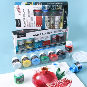 Giorgione <span class=keywords><strong>Set</strong></span> all'Ingrosso di 6 Colori ad Acqua da 25ml in Bottiglie di Plastica, <span class=keywords><strong>Pittura</strong></span> <span class=keywords><strong>Acrilica</strong></span> e a Olio <span class=keywords><strong>per</strong></span> Tela con Pennello in Nylon Gratuito - Product Image 2
