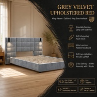 [Stock US] Cadre de lit rembourré avec applique murale et port USB, tête de lit large, expédition rapide depuis l'entrepôt américain, support dropshipping