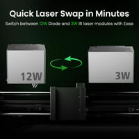 Machine de gravure laser sur bois SCULPFUN E1 12W, découpeuse de précision pour artisanat personnalisé et projets de bricolage