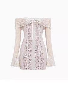 Vestido de encaje ajustado de un hombro <span class=keywords><strong>blanco</strong></span> temperamento con cintura ceñida y falda sexy para abrazar la cadera - Product Image 4