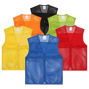 Unisex Mesh Stof Vest Voor Promotie Reclame Marketing Vrijwilliger Werknemer Slabbetjes Vest Aangepaste Afdrukken Logo