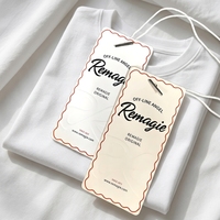 Etiquetas de Marca para Ropa Urbana, de Plástico Blanco, con Impresión en Dos Tonos, Esquinas Redondeadas, Papel Mate
