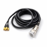 Ensemble de câbles coaxiaux RF personnalisés à 4 canaux, connecteur circulaire vers 4 têtes RF plaquées or, faisceau gainé noir pour radar de test