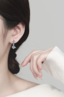 Bijoux raffinés de qualité supérieure, pendentifs en argent sterling S925 avec moissanite VVs1, boucles d'oreilles en forme de lustre, pour cadeau femme