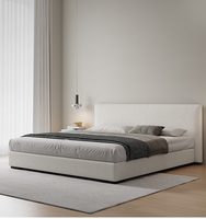 Lit de rangement moderne en velours rembourré, taille King Size, Double ou Queen Size, avec cadre de lit souple et vérin à gaz