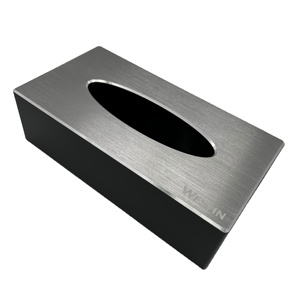 Wholesale Custom Printed Tissue box Clear Cover Square Toilet Paper Stainless steel Tissue Box