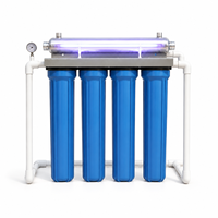 Système de filtration d'eau pour toute la maison à 4 étapes, 20*2,5 pouces, avec filtres PP, UDF, CTO, PP sédiment et chlore, 1/2 ou 3/4 pouce
