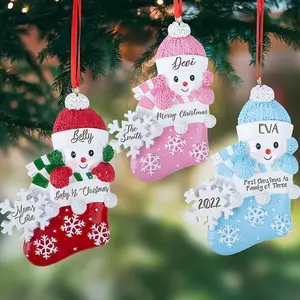 New Arrival Acrylic Flat Pendant Christmas Ornament Baby Wearing Baby Clothes Home Decoration