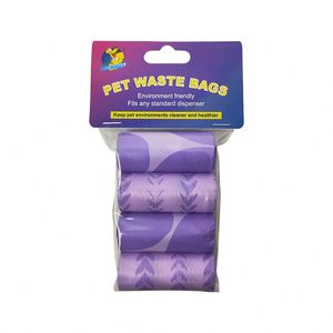Sacs à déjections pour animaux de compagnie biodégradables et écologiques en plastique violet épaissi pour les excréments de chien - Product Image 1