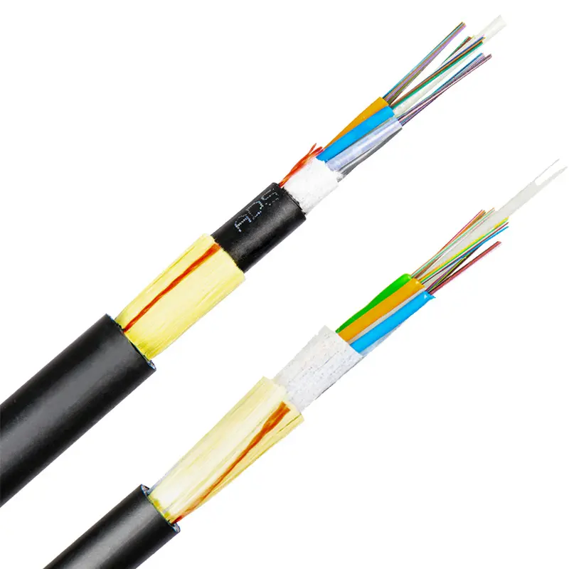 Single Mode Aerial Fiber Optic Cable 6 8 12 24 48 Core Cable Adss G652D G657A1 Outdoor Optica Fiber Cables