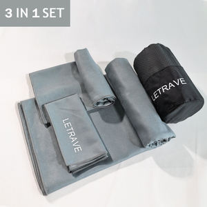 LETRAVE Serviettes en microfibre 3-en-1 réversibles, serviette de sport super absorbante, séchage rapide, idéale pour le <span class=keywords><strong>camping</strong></span>, les voyages, la plage, le yoga - Product Image 1