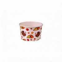 Gobelet en papier recyclable à paroi simple, imprimé sur mesure, double face enduite, 3oz-12oz, pour emballage de crème glacée et de yaourt