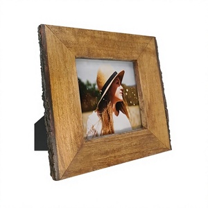Natural Brown <b>Rustic</b> Wood Photo Frame For Home Living Room Dining Room <b>Office</b> Tabletop Or Wall Display - Product Image 1