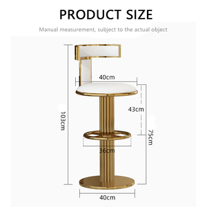 Tabouret <span class=keywords><strong>de</strong></span> Bar Pivotant <span class=keywords><strong>de</strong></span> Luxe Léger, Design Moderne Simple en Acier Inoxydable, Chaise <span class=keywords><strong>de</strong></span> Bar à Dossier Tendance pour Maison et Bureau - Product Image 3