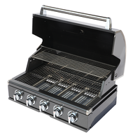 Barbecue à gaz naturel/GPL 5 brûleurs 30 pouces en acier inoxydable 304 noir titane 50000 BTU à allumage électronique pour usage en cuisine
