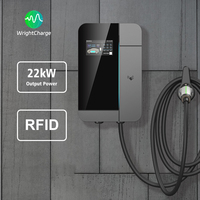 Cargador de Pared para Vehículos Eléctricos Tipo 1 J1772 GBT de 11.5kW con Certificación UL y ETL, WiFi, RFID, DLB para Uso en Garajes Residenciales en EE. UU., WrightCharge