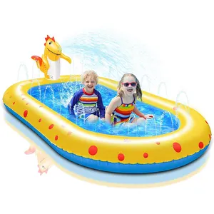 Inflatable Sprinkler Kiddie Pool Toddler Pools Water Sprinkler Backyard Splash Pad Water Play Toys Blowup Kids Pool