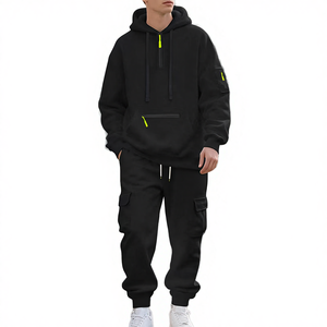 Conjunto Deportivo Informal para Hombre, para Actividades al Aire Libre, Fitness, Jogging, Tejido de Punto, Spandex/Algodón/Fibra de Bambú, Cálido, Transpirable, con Capucha, Sin Costuras - Product Image 4