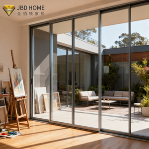 ประตูบานเลื่อนพลาสติกไร้กรอบแบบพรีเมียม ระบบรางเลื่อนเรียบลื่นพิเศษ พร้อมฉนวนกันเสียง สำหรับห้องทำงานที่บ้านสไตล์โมเดิร์น - Product Image 3