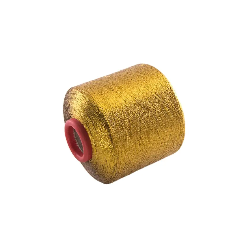MH çift sarılmış altın ve gümüş iplik dokuma kumaş bantlar 150D polyester iplik sarılmış PET illusion konu