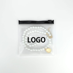 Bolsa de Plástico con Cierre Ziplock de PVC Esmerilado, Pequeña, con Logotipo Personalizado, para Empaque de Joyería, Anillos, Transparente, Blanca - Product Image 4
