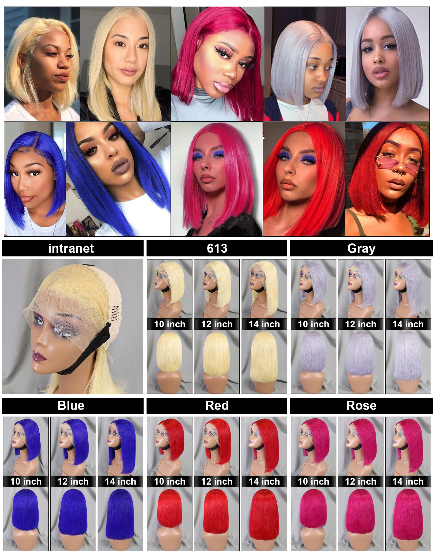 13x4 lace color bob wig