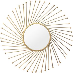 PARISLOFT Miroir mural rond en métal doré, salon décoratif, décor de miroir Boho, diamètre 31.5 ". - Product Image 3