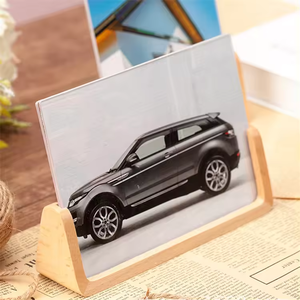 Logo personalizzato regalo di laurea di compleanno artigianato in <span class=keywords><strong>legno</strong></span> a forma di U immagine Stand di <span class=keywords><strong>legno</strong></span> porta carta fotografica - Product Image 5