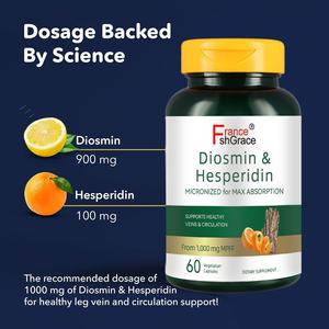 Extractos de Plantas de Diosmina y Hesperidina a Base de Hierbas Personalizados para el Apoyo Saludable de las Venas de las Piernas, Cápsulas de Diosmina y Hesperidina - Product Image 2