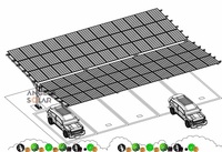 Pour abri de voiture avec panneaux solaires et montage au sol pour structure en acier + acier galvanisé à chaud, garantie 15 ans