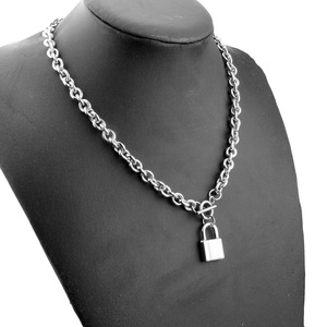 European American Women's Stainless Steel <strong>Jewelry</strong> Set Fashionable Lock Bracelet Necklace for Gift Cross-Border E-Commerce <strong>Supply</strong> - Product Image 2